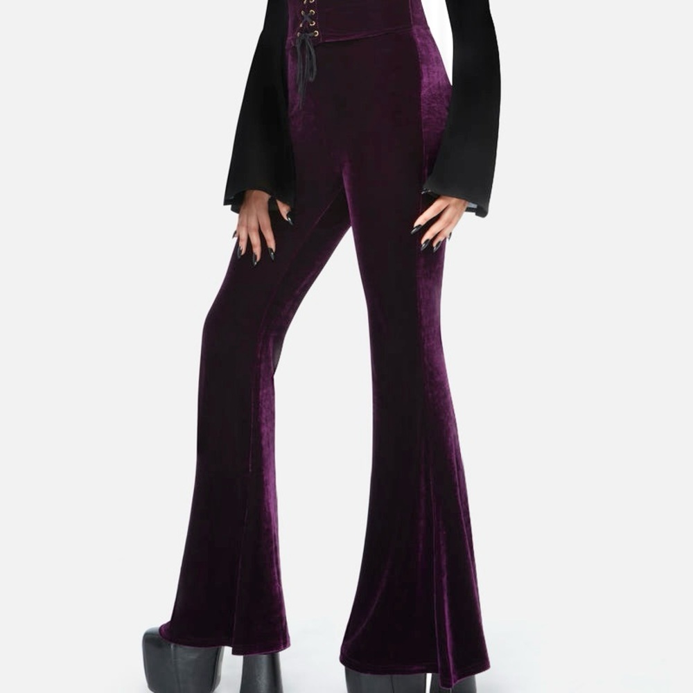 Killstar Dark Purple Velvet Flares